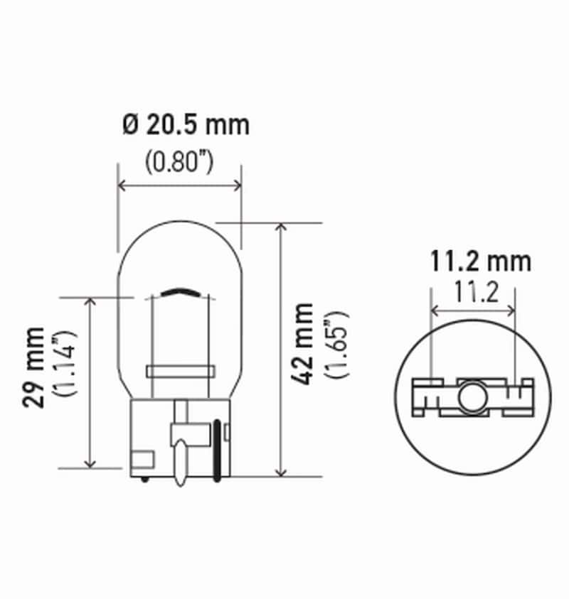 Hella — Hella Bulb 7440 12V 21W W3X16D T65 (2)
7440TB Incan Bulb - view 3