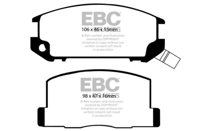 EBC — EBC 85-90 Toyota MR2 1.6 Yellowstuff Rear Brake Pads
Disc Brake Pad - view 1