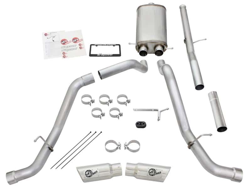 aFe — aFe Mach Force-XP Exhaust 3in Cat-Back SS 14-15 GM 1500 Trucks 4.3L/5.3L Dual Split w/ Polished Tip
Cat-Back Exhaust - view 6