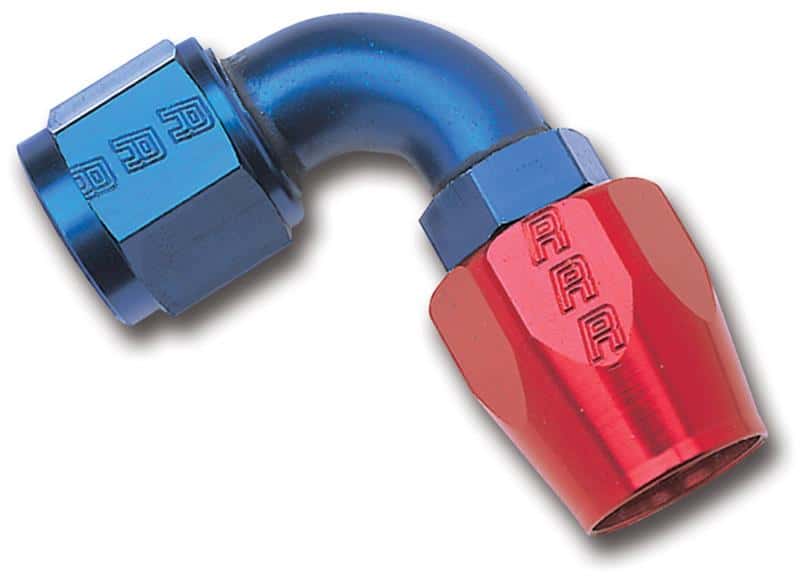 Russell — Russell Performance -20 AN Red/Blue 90 Degree Full Flow Hose End
Hose Fitting - view 3