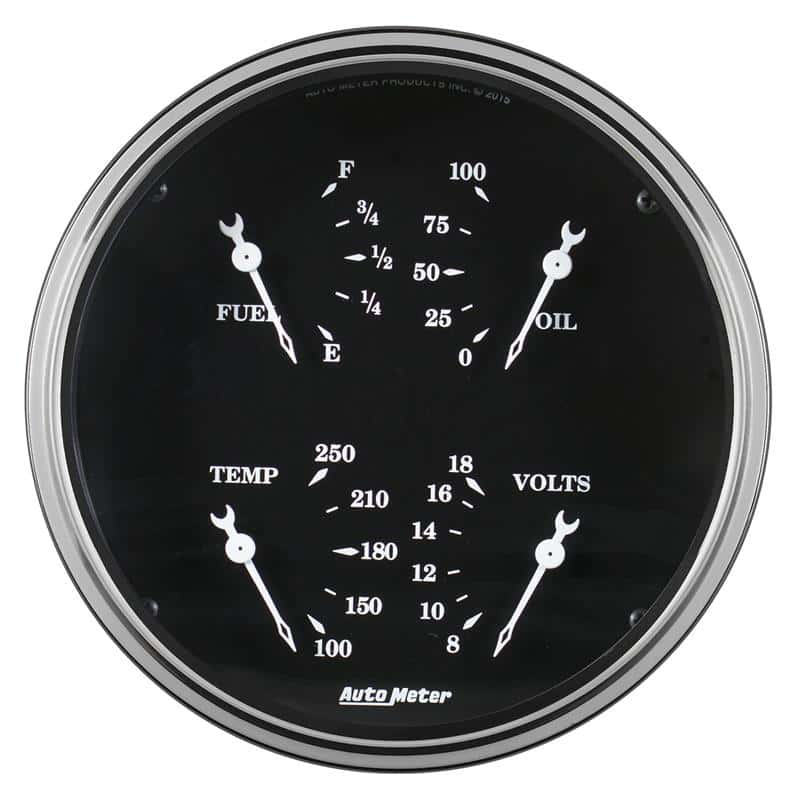 AutoMeter — Auto Meter Gauge Quad 5in 240E-33F Elec Old Tyme Black
5" QUAD GAUGE, OLD T - view 1