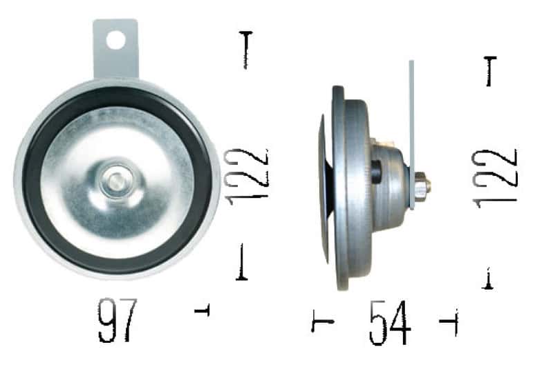 Hella — Hella Universal High-Tone Disc Horn 12V 400Hz (002952013 = 002952011)
OE Replacement Horn - view 5