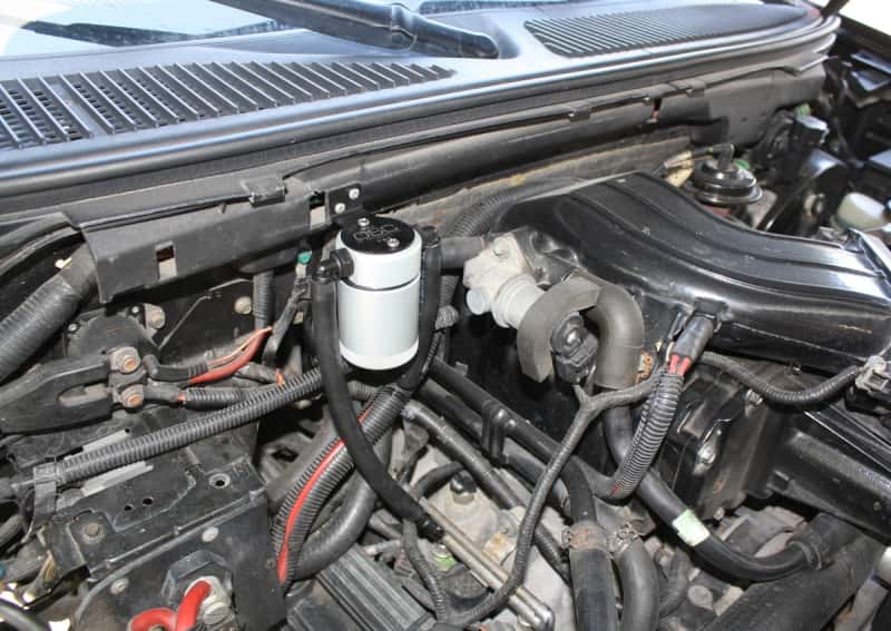 J&L — J&L 99-04 Ford Lightning Passenger Side Oil Separator 3.0 - Clear Anodized
Oil Separator - view 1