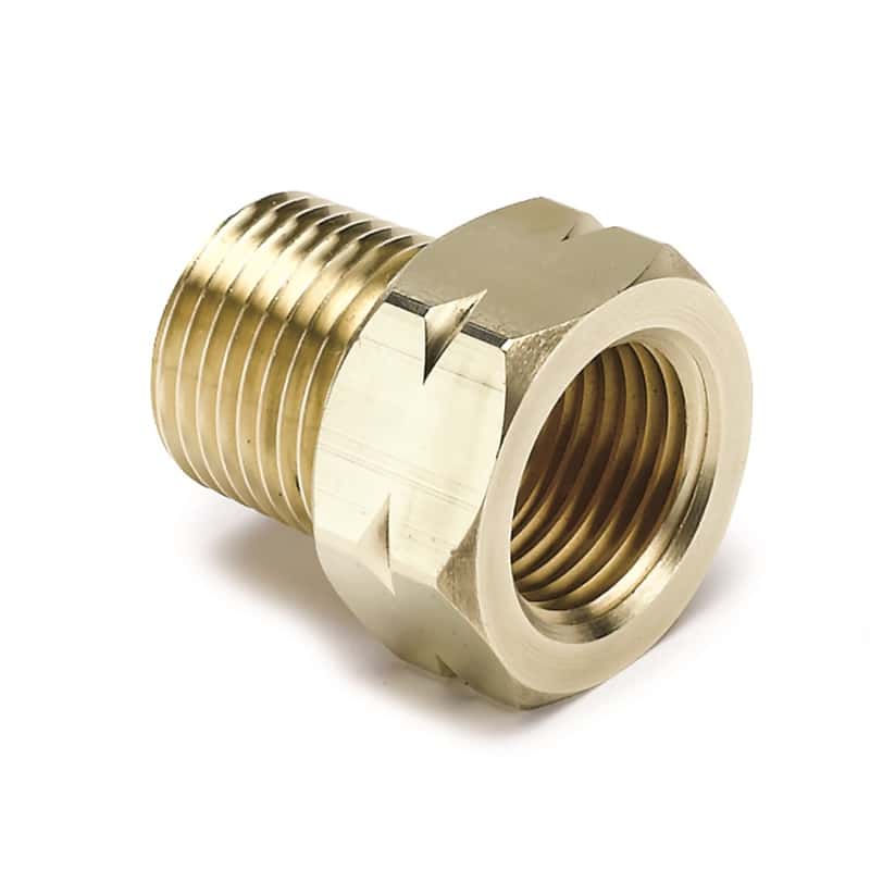 AutoMeter — Autometer Brass Adapter Fitting - 3/8in NPT Male - 5/8in UNF Female
FIT 3/8 NPT TMP EXT - view 1