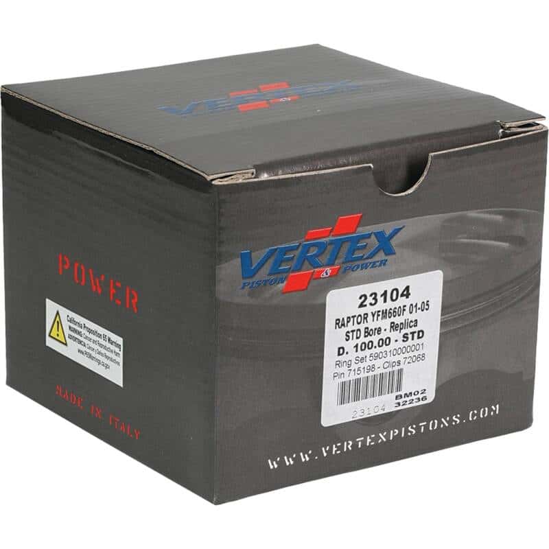 Vertex Pistons — Vertex Piston 02-08 Yamaha YFM 660 F Grizzly 4x4 660cc Cast Replica Piston Kit - view 5