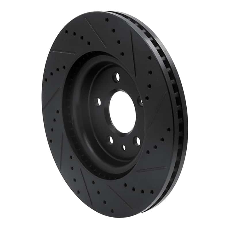 R1 Concepts — R1 11-19 Ford Flex Front Left Drilled & Slotted Black Brake Rotor
R1 Brake Rotor Drill - view 4