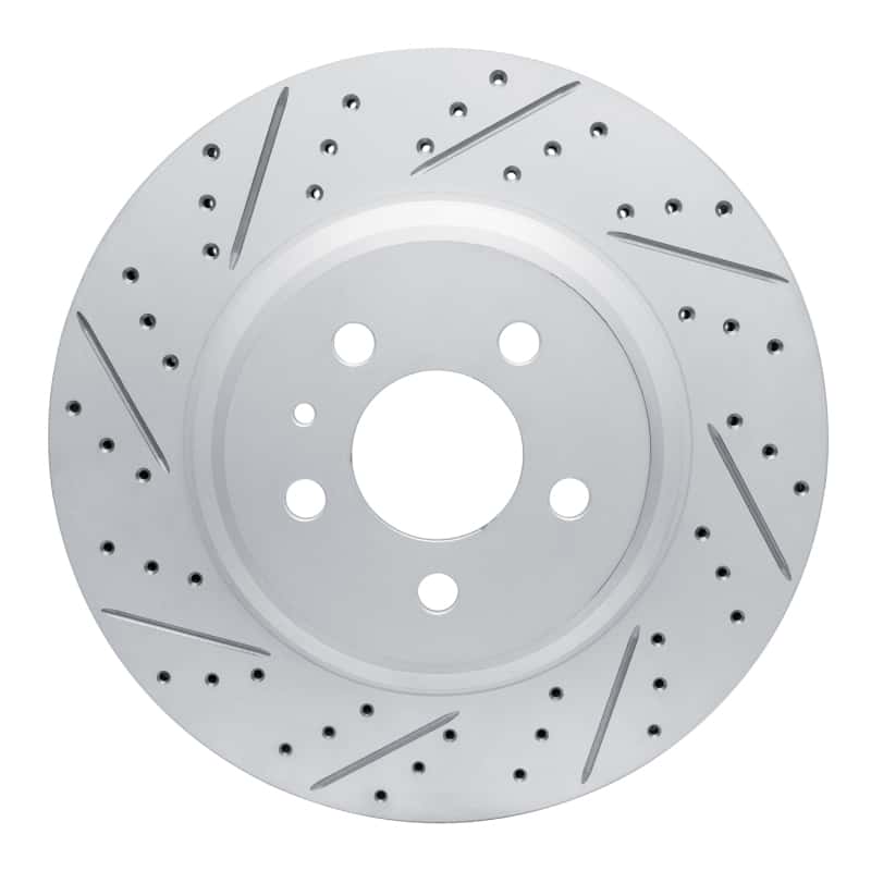 R1 Concepts — R1 17-25 Tesla Model 3 Rear Left Drilled & Slotted Geo-Carbon Rotor - view 1