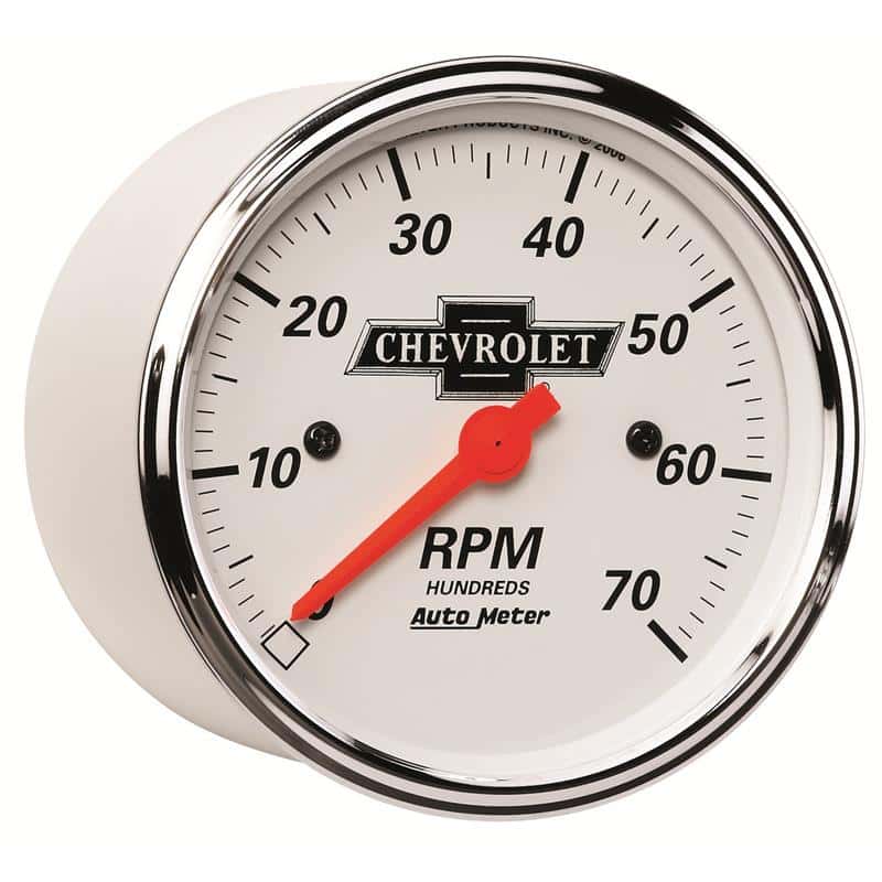 AutoMeter — Autometer Arctic White GM 3-1/8in 7000RPM 4, 6, 8 Cyl Electrical Tachometer Gauge
GA 3-1/8" 7K RPM CV - view 4