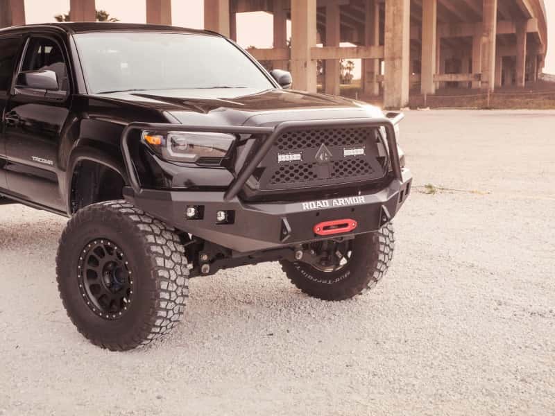 Road Armor — Road Armor 16-20 Toyota Tacoma Stealth Front Winch Bumper w/Lonestar Guard - Tex Blk - view 6