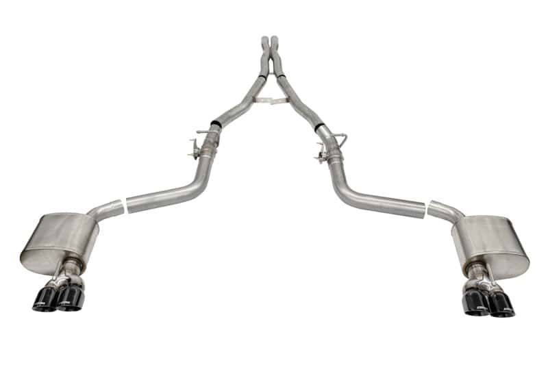 CORSA Performance — Corsa 15-23 Challenger SRT/Hellcat/Demon/Redeye 2.75in Valved CB DRE w/ Twin 3.5in Pol Blk PVD Tips
Exhaust - view 1