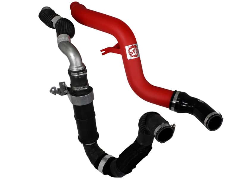 aFe — aFe BladeRunner Intercooler Tube Hot Side 3in Ram 1500 14-15 EcoDiesel V6-3.0L (td) - Red
Hot Charge Pipe - view 5
