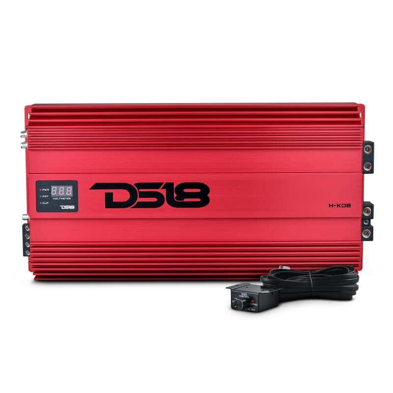 DS18 — DS18 1-Channel Amp 15000 Burst/0.5ohm 8000/1ohm 4800/2ohm 2500/4ohm Watts RMS w/ Voltmeter Red - view 1