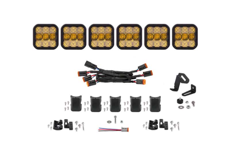 Diode Dynamics — Diode Dynamics SS5 Sport Universal CrossLink 6-Pod Lightbar - Yellow Combo - view 1