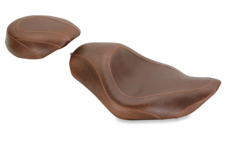 Mustang Motorcycle — Mustang 04-21 Harley Sportster Wide Tripper Solo Seat - Distressed Brown - view 1