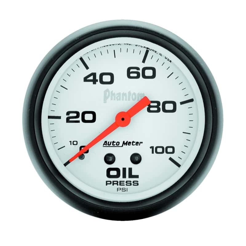 AutoMeter — Autometer Phantom 66.7mm 0-100 PSI Mechanical Oil Pressure Gauge
2-5/8" OIL PRESS, 0- - view 1
