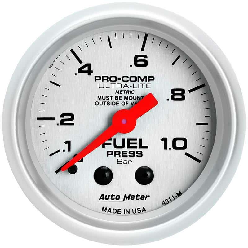 AutoMeter — Autometer Ultra-Lite 52mm 0-1.0 Bar Mechanical Fuel Pressure Gauge
2" FUEL PRESS, 0-1.0 - view 2