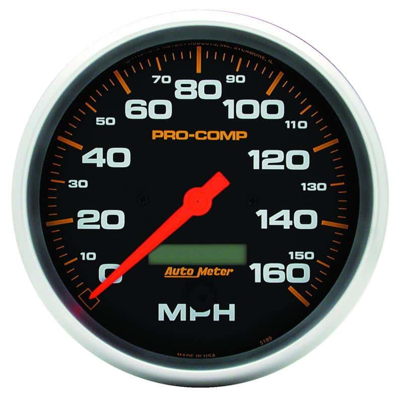 AutoMeter — Autometer Pro-Comp 5in 160mph Electric Speedometer w/ LCD Odometer
5" SPEEDO, 160 MPH, - view 2