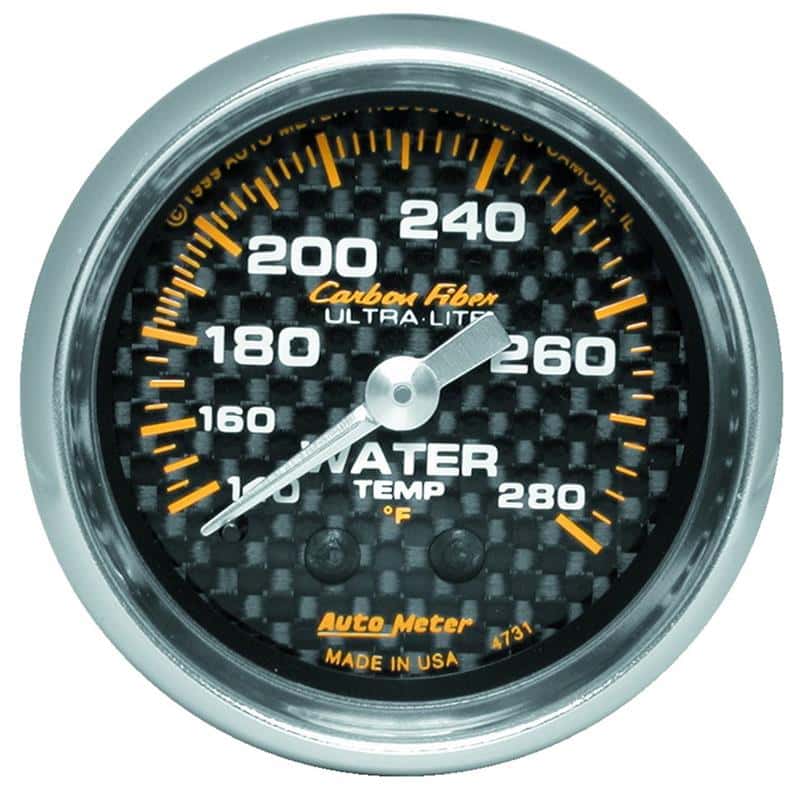 AutoMeter — Autometer Carbon Fiber 52mm Water Temperature Gauge
GA 2" WTEMP 280 M CF - view 2