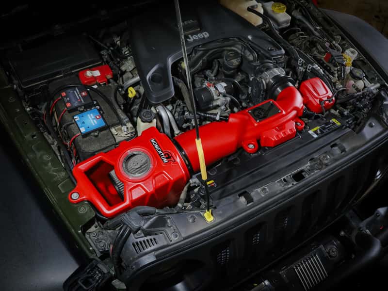 aFe — aFe Momentum GT Pro DRY S Cold Air Intake System 2018+ Jeep Wrangler (JL) V6 3.6L (Red Edition)
Momentum GT Intake - view 9