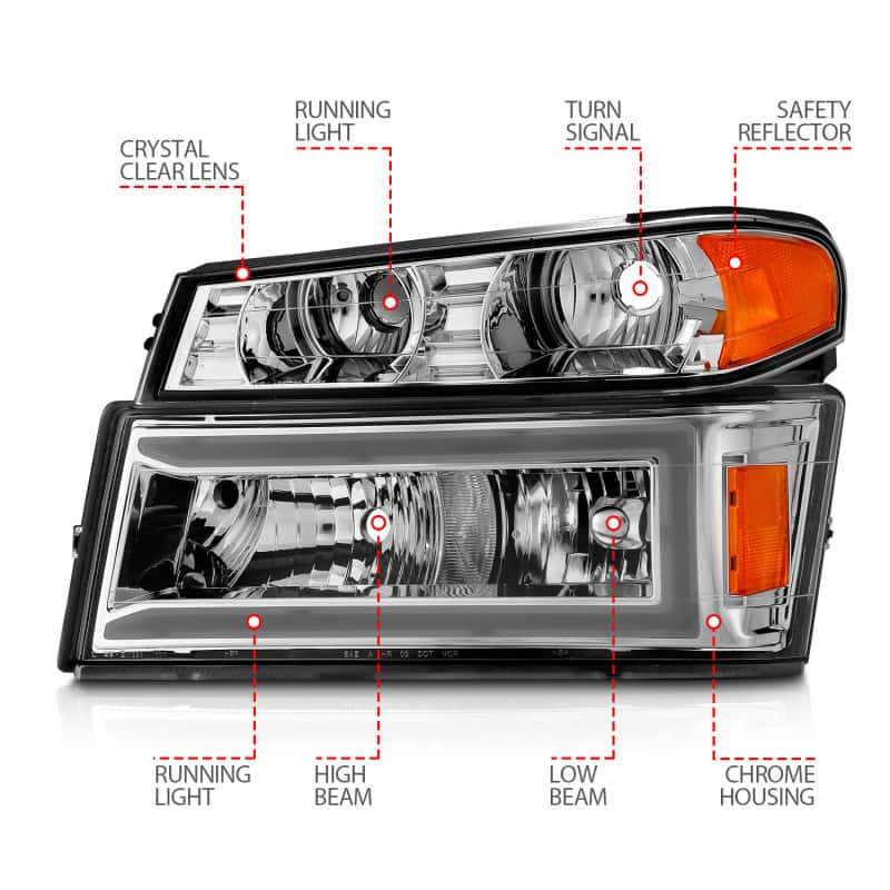 ANZO — ANZO 04-12 GM Colorado/Canyon/I-Series Crystal Headlights - w/ Light Bar Chrome Housing 4pcs
Head Light Set
HdLtSet - view 7