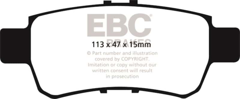 EBC — EBC 05-10 Honda Odyssey 3.5 Ultimax2 Rear Brake Pads
Disc Brake Pad - view 1