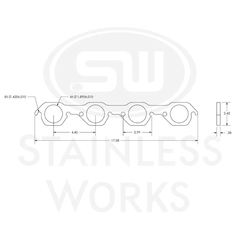 Stainless Works — Stainless Works SBF AFR 225 Head Round Port Header 304SS Exhaust Flanges 1-7/8in Primaries
HFSBFAFR188

Header Flange - view 3