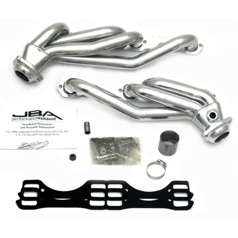 JBA — JBA 96-00 GM Truck 5.0L/5.7L SBC w/o A.I.R. 1-1/2in Primary Silver Ctd Cat4Ward Header
Exhaust Header - view 2