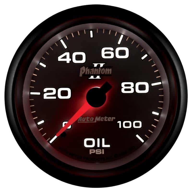 AutoMeter — Autometer Phantom II 2-5/8in 100 PSI Mechanical Oil Pressure Gauge
2-5/8" OIL PRESS, 0- - view 5