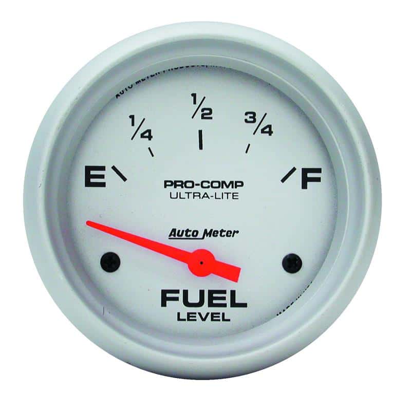 AutoMeter — Autometer Ultra-Lite 66.7mm Short Sweep Electronic 0 E/90 F Fuel Level Gauge
2-5/8" FUEL LEVEL, 0 - view 1