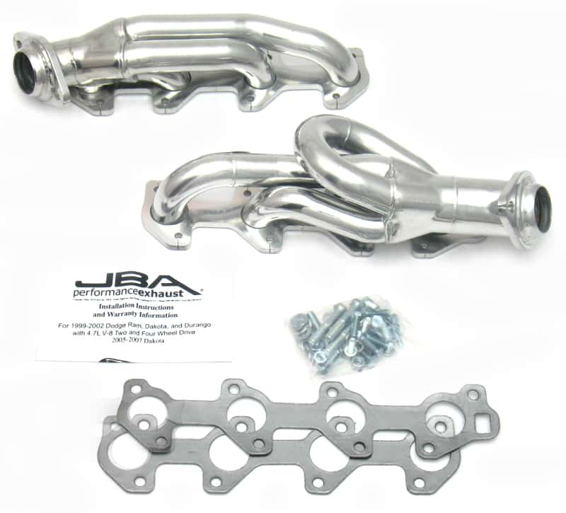 JBA — JBA 04-07 Doge Dakota 4.7L PowerTech 1-1/2in Primary Silver Ctd Cat4Ward Header
Exhaust Header - view 1
