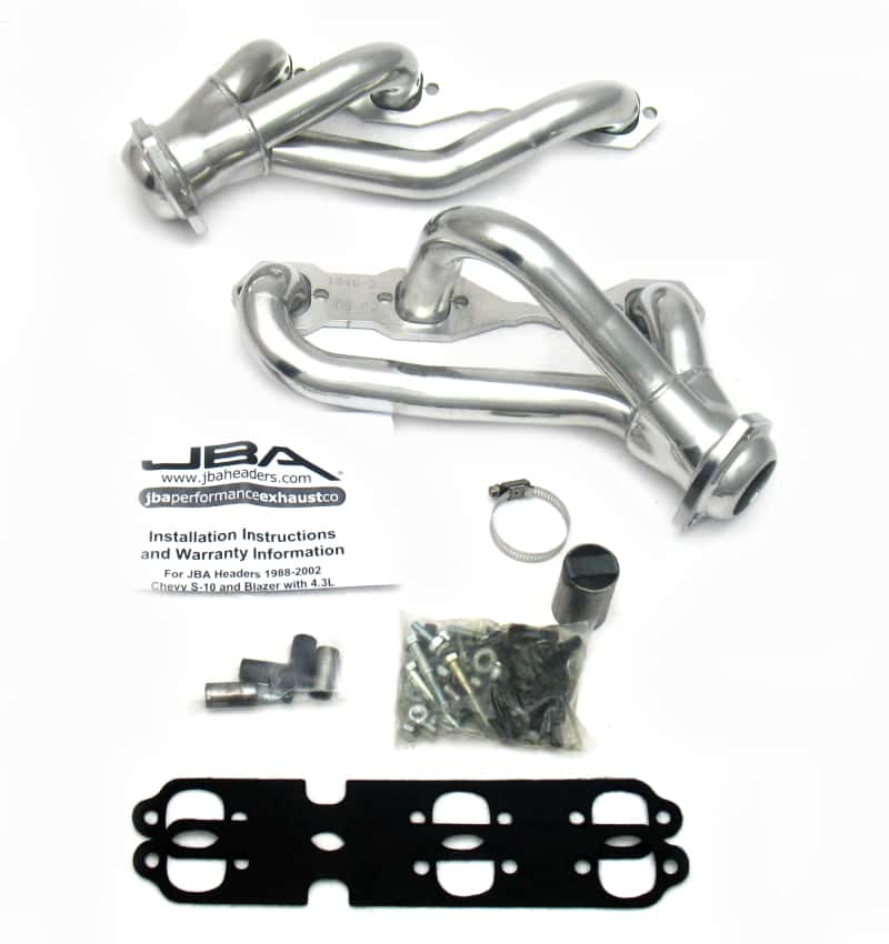 JBA — JBA 88-95 & 02-03 GM S-Truck 4.3L V6 4WD 1-1/2in Primary Silver Ctd Cat4Ward Header
Exhaust Header - view 1