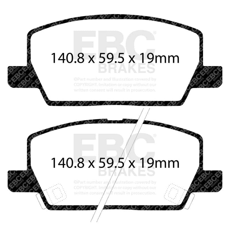 EBC — EBC 2018+ Buick Encore 1.4T Ultimax Front Brake Pads
Disc Brake Pad - view 5