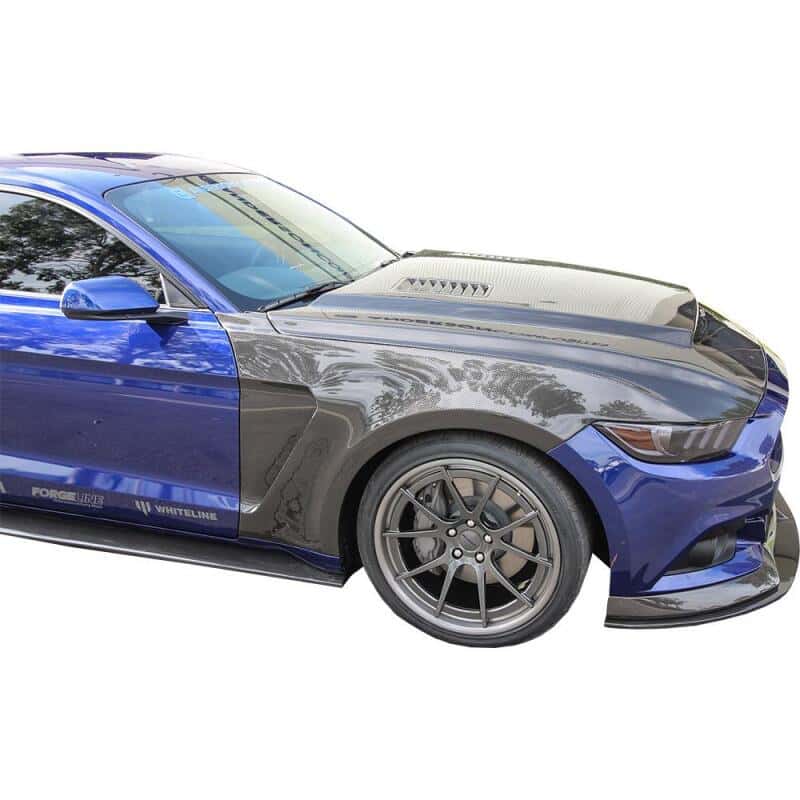 Anderson Composites — Anderson Composites 15-16 Ford Mustang GT 350 Style Carbon Fiber Front Fenders - view 4