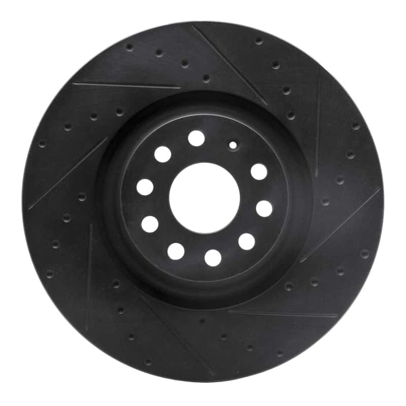 R1 Concepts — R1 2022+ Volkswagen GTI Mk 8 Front Right Drilled & Slotted Black Brake Rotor
R1 Brake Rotor Drill - view 1
