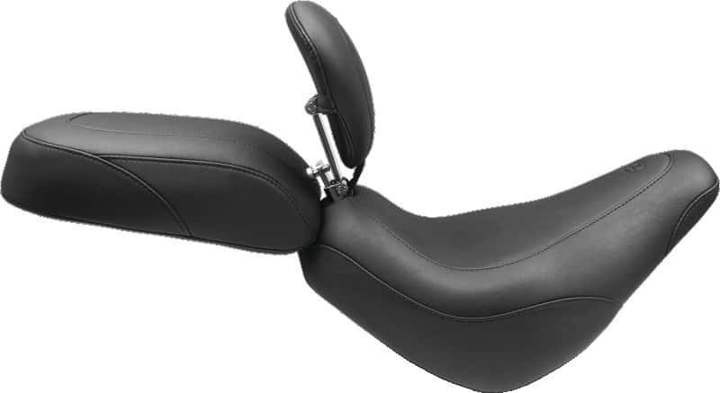 Mustang Motorcycle — Mustang 18-21 Harley Street Bob Wide Tripper Solo Seat w/Driver Backrest - Black - view 2