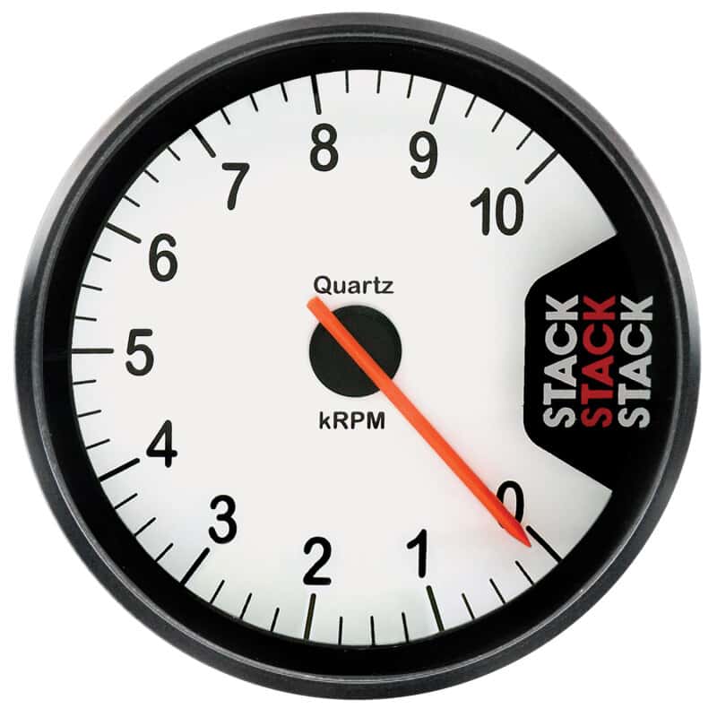 AutoMeter — Autometer Stack Clubman Tachometer 80mm 0-10K RPM - White
Tach Club Wht 10kRPM - view 1