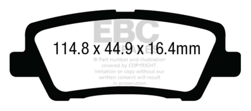 EBC — EBC 12+ Cadillac ATS 2.0 Turbo Ultimax2 Rear Brake Pads
Disc Brake Pad - view 1