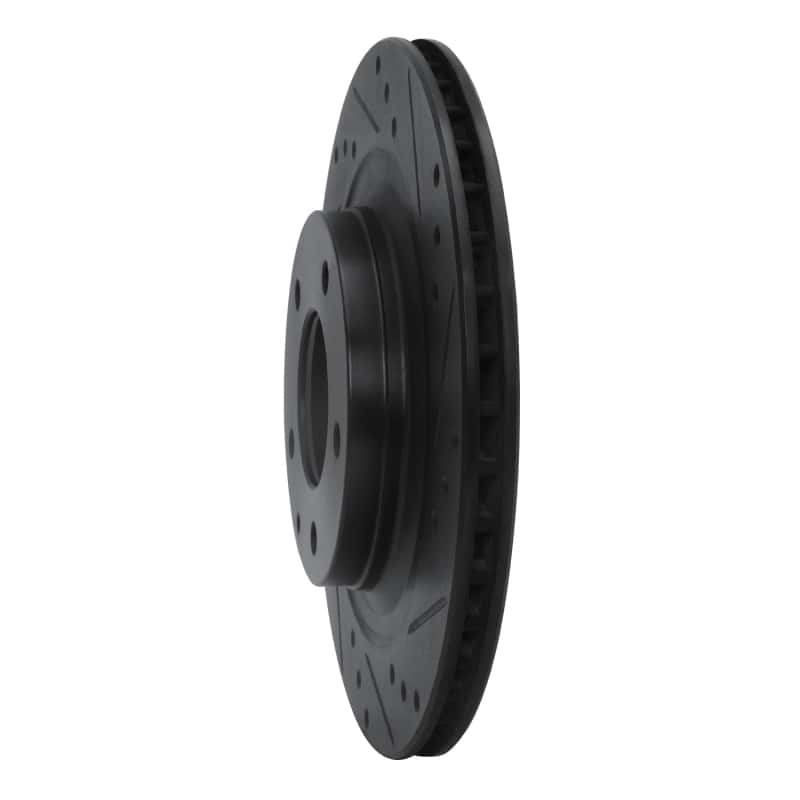R1 Concepts — R1 93-95 Mazda RX-7 Rear Right Drilled & Slotted Black Brake Rotor
R1 Brake Rotor Drill - view 2