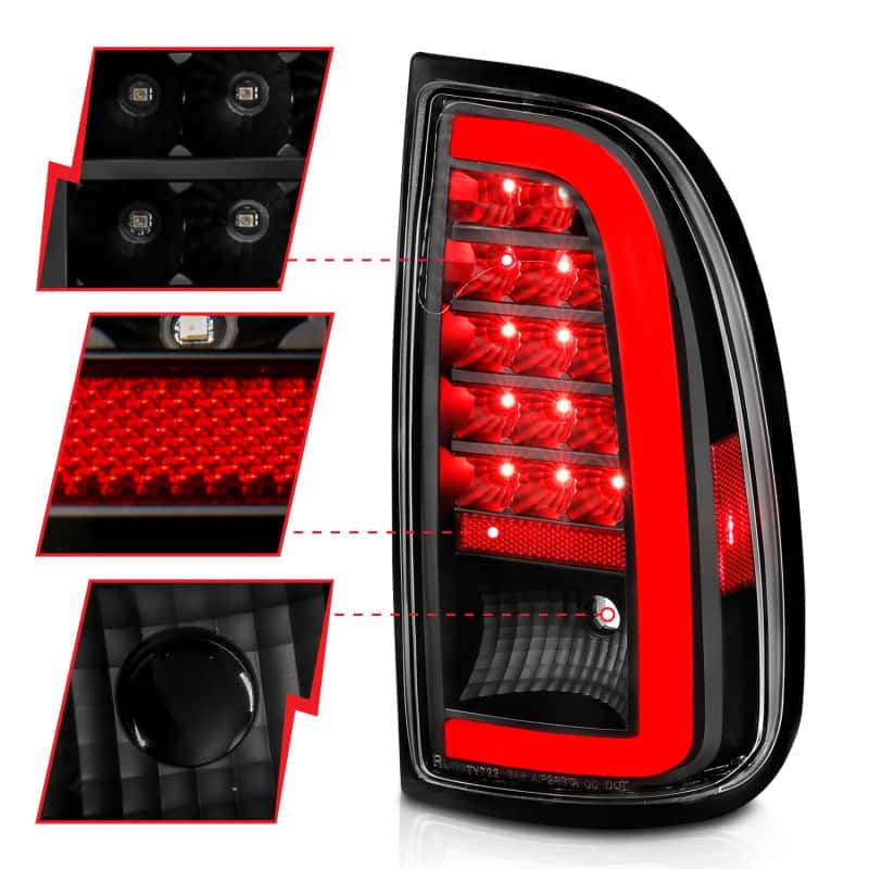 ANZO — ANZO 00-06 Toyota Tundra LED Taillights w/ Light Bar Black Housing Clear Lens - view 10
