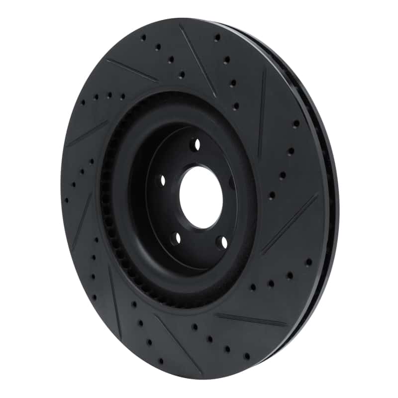 R1 Concepts — R1 16-18 Ford Focus Front Left Drilled & Slotted Black Brake Rotor
R1 Brake Rotor Drill - view 4
