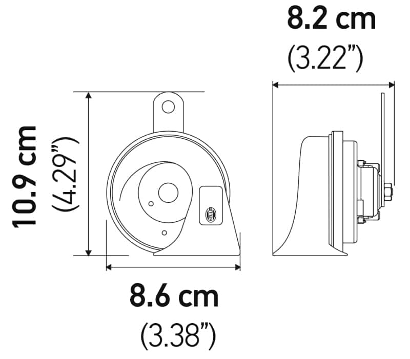 Hella — Hella 12V Twin Trumpet Horn Kit with Bracket - Toyota
OE Replacement Horn - view 3