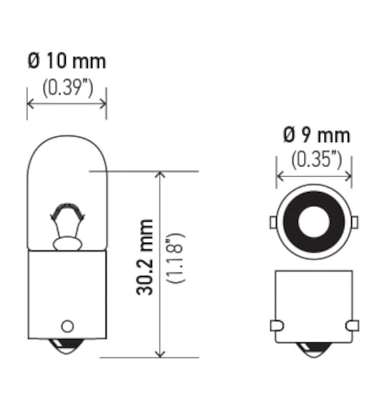 Hella — Hella Bulb 1893 12V 5W BA9s T3.25
1893 Incan Bulb - view 8