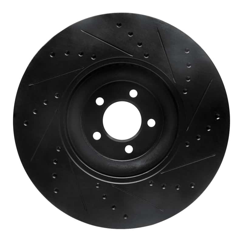 R1 Concepts — R1 10-24 Jaguar XF Front Left Drilled & Slotted Black Brake Rotor
R1 Brake Rotor Drill - view 5