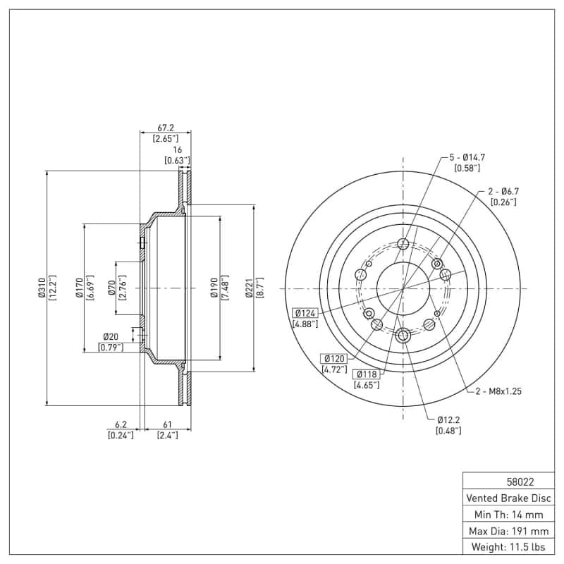 DFC — DFC 05-12 Acura RL Rear GeoSPEC Coated Rotor
DFC Brake Rotor - view 6