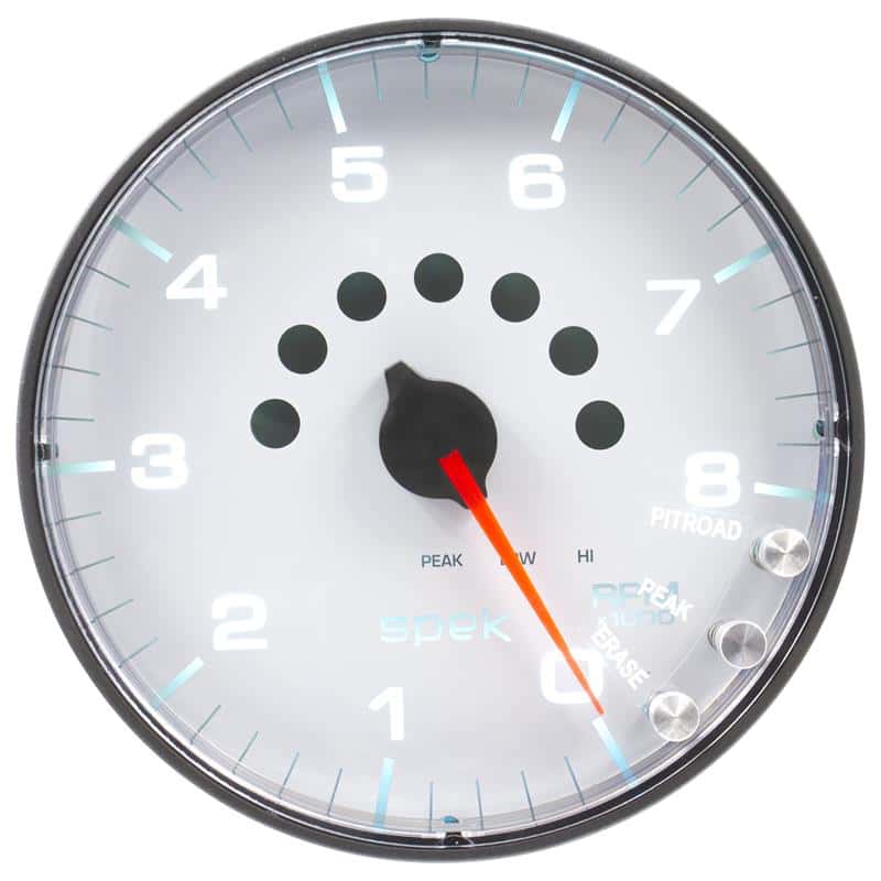 AutoMeter — Autometer Spek-Pro Gauge Tachometer 5in 8K Rpm W/Shift Light & Peak Mem White/Black
GA 5" 8KRPM WFB SPEK - view 1