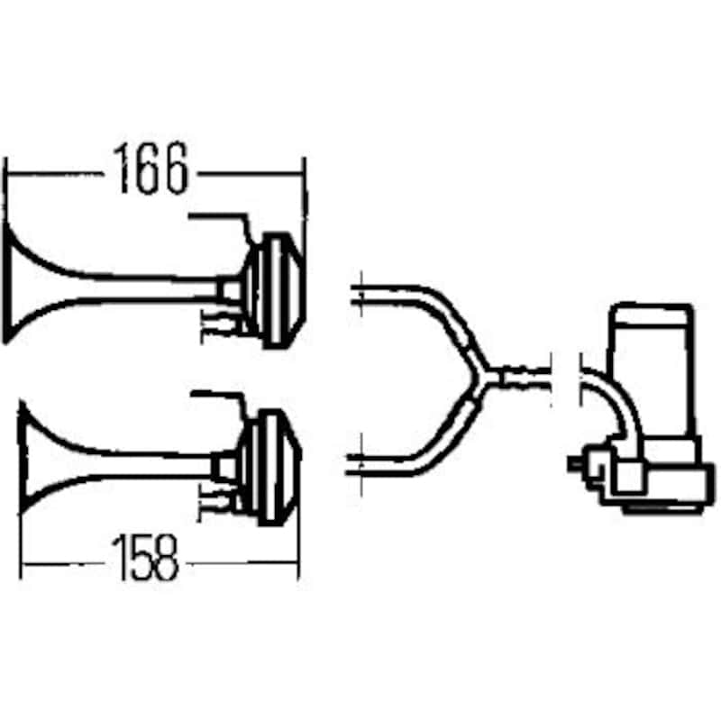 Hella — Hella Twin Trumpet Horn Kit 12V 240W 795-800Hz 118dB
HORN KIT  AIR 2-TRUM - view 5
