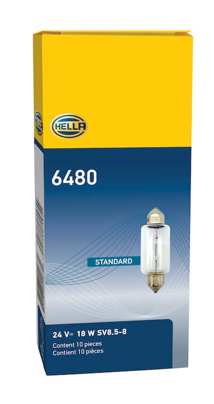 Hella — Hella Bulb 6480 24V 18W SV8.5-8 T4.625 15x43mm
6480 Incan Bulb - view 9
