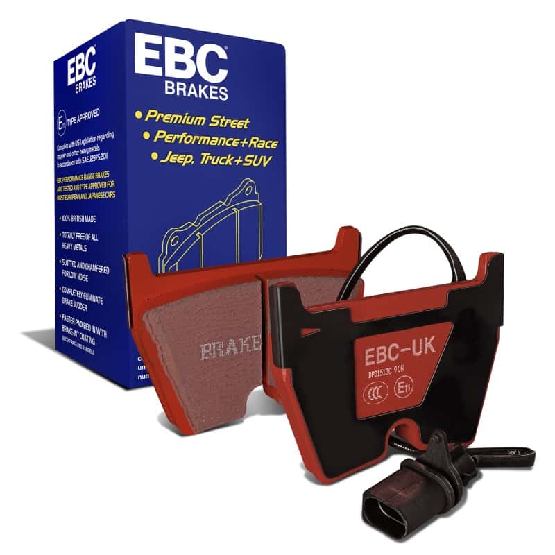 EBC — EBC 06-09 Audi RS4 4.2 (Cast Iron Rotors) Redstuff Front Brake Pads
Disc Brake Pad - view 1
