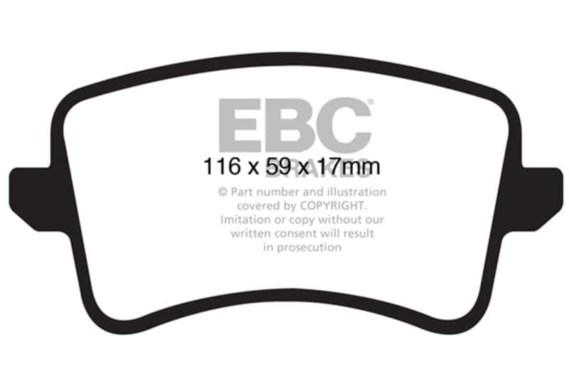 EBC — EBC 09-11 Audi A4 2.0 Turbo Redstuff Rear Brake Pads
Disc Brake Pad - view 4