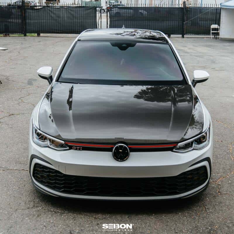Seibon — Seibon 22-23 Volkswagen Golf GTI/R OEM Style Carbon Fiber Hood - view 7